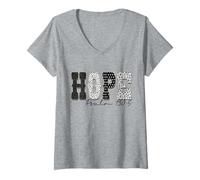 Womens Leopard Hope Christian Bible Verse Jesus Religious Faith V-Neck T-Shirt