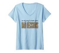 Women's Leopard On My Way to Make Bad Decisions Beach Vacation Trip V-Neck T-Shirt