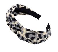 Women's Leopard Print Headband, Twist Knotted Knots, Elastic Fabric Headbands, Non-Slip Vintage Headband, Hairband, Headwear, Hair Accessories for Yoga, Sports, Travel, Beige