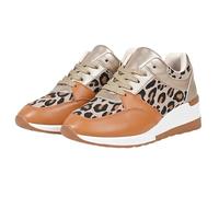 Womens Leopard Print Shoes Wedges Shoes Platform Running Shoe Non Slip Trainers Wide Fit Trainer Cushioning Sole Sneakers Lace Up Sneaker Vintage Casual Shoe Summer Outdoor Footwear Brown