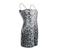 Women's Leopard Sequins Spaghetti Bodycon Dress Sexy Sparkling Strap Dresses Retro Wrap Dress Bodycon Nightclub Dress Hottie Clubwear Short Mini Dress Pencil Dress For Street Evening Party, Grey-XXL