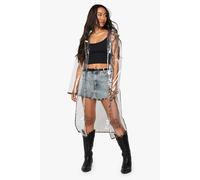 Womens Leopard Trim Longline Transparent Festival Mac - Multi - L/Xl, Multi