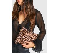Womens Leopard Zip Top Clutch Bag - Multi - One Size, Multi