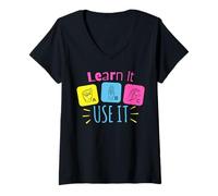Women's Leran Sign Language Inclusion ASL Interpreter V-Neck T-Shirt