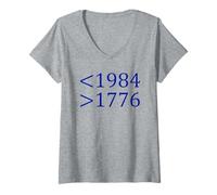 Womens Less 1984 More 1776 Free Speech First Ammendment V-Neck T-Shirt