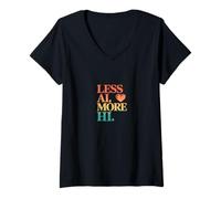 Womens Less AI More HI - Human Connection Heart Quote V-Neck T-Shirt