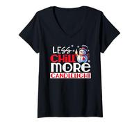 Womens Less Chill More Candlelight V-Neck T-Shirt