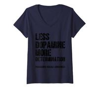 Women's Less Dopamine More Determination Parkinson's Disease V-Neck T-Shirt