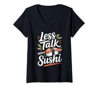 Women's Less Talk More Sushi V-Neck T-Shirt