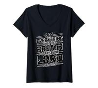 Women's Let Everything that Has Breath Praise The Lord V-Neck T-Shirt