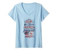 Women's Let Faith Guide Your Immigration View WWJD V-Neck T-Shirt