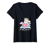 Womens Let God Carry It Psalms 55 22 Cute Heart V-Neck T-Shirt