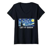 Women's Let It Gogh - Van Gogh Art Lover V-Neck T-Shirt