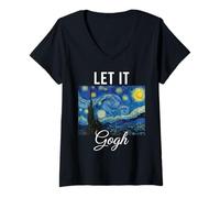 Women's Let It Gogh - Van Gogh Art Lover V-Neck T-Shirt