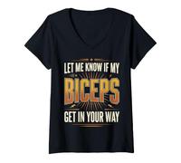 Women's Let Me Know If My Biceps Get in Your Way V-Neck T-Shirt