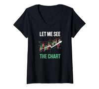 Women's Let Me See The Chart Stock Trading Day Trader V-Neck T-Shirt
