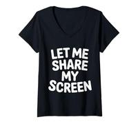 Womens Let Me Share My Screen Remote Meetings Employee |---- V-Neck T-Shirt