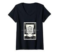 Womens Let Me Share My Screen Remote Meetings Employee ||- V-Neck T-Shirt