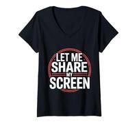 Womens Let Me Share My Screen Remote Meetings Employee - V-Neck T-Shirt