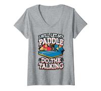 Womens Let My Paddle Do The Talking Ping Pong V-Neck T-Shirt