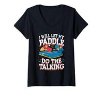 Womens Let My Paddle Do The Talking Ping Pong V-Neck T-Shirt