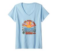 Womens Let The Family Cruise Adventure Begin 2025 Vacation V-Neck T-Shirt