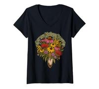 Women's Let The Natives Bloom Native Wildflower Garden V-Neck T-Shirt