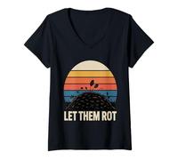 Women's Let Them Rot Compost Gardening V-Neck T-Shirt