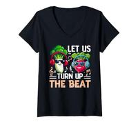 Women's Let Us Turn Up The Beat V-Neck T-Shirt