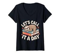 Womens Let's Call It A Day Tired Office Worker Employee - V-Neck T-Shirt