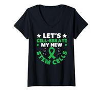 Womens Let's Cell-ebrate My New Stem Cells - Stem Cell Therapy V-Neck T-Shirt