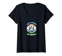 Womens Let's Clean The Oceans, Whales Protect Our Terra Oceans V-Neck T-Shirt