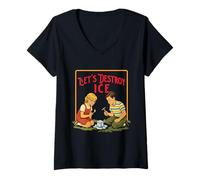 Women's Let's Destroy ICE - Abolish ICE Pro Immigration March V-Neck T-Shirt