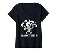 Womens Let's Do This Before My Anxiety Kicks In V-Neck T-Shirt
