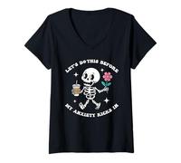Womens Let's Do This Before My Anxiety Kicks In V-Neck T-Shirt