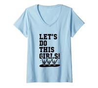 Women's Lets Do This Girls Synchronized Swimming Synchro Swimmer V-Neck T-Shirt