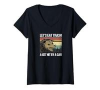 Women's Let's Eat Trash & Get Hit By A Car V-Neck T-Shirt