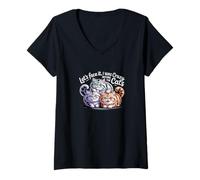 Womens Let's Face It I was Crazy Before The Cats Funny Cat Lover V-Neck T-Shirt