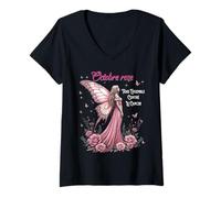 Womens Let's Fight Breast Cancer Together - October Rose V-Neck T-Shirt