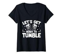 Women's Let's Get Ready to Tumble - Laundry Worker V-Neck T-Shirt