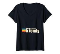 Womens Let's get Sendy 67 Six Seven 7endy 6 Funny Gen Alpha Meme V-Neck T-Shirt