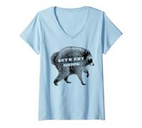 Women's Let's Get Weird Jimothy The Raccoon V-Neck T-Shirt