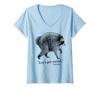 Women's Let's Get Weird Jimothy The Raccoon V-Neck T-Shirt