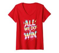 Women's Let's Go All WE DO is Win Spirit W ame Day Tournament V-Neck T-Shirt