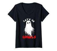 Womens Let's Go Ghouls - Halloween Party V-Neck T-Shirt