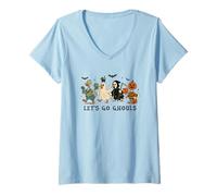 Womens Let's Go Ghouls Trick Or Honk V-Neck T-Shirt