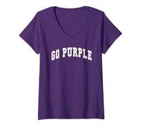 Women's Let's GO Purple Competition Game Day Homecoming I Bleed High V-Neck T-Shirt
