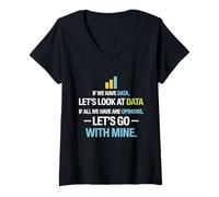 Women's Let's Look at Data - Data Science Statistics Data Analyst V-Neck T-Shirt