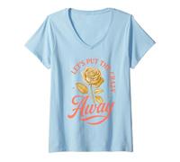 Womens Let's Put The Crazy Away Funny Western Sarcastic Quote V-Neck T-Shirt
