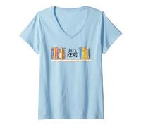 Women's Let's Read for Book Lovers V-Neck T-Shirt